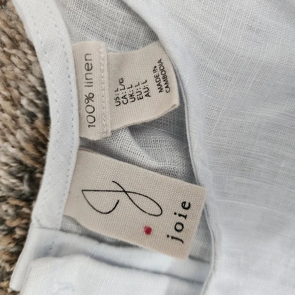 Joie 100% Linen. Floral Print Top and Shorts Set - White and Yellow - Picture 2 of 16